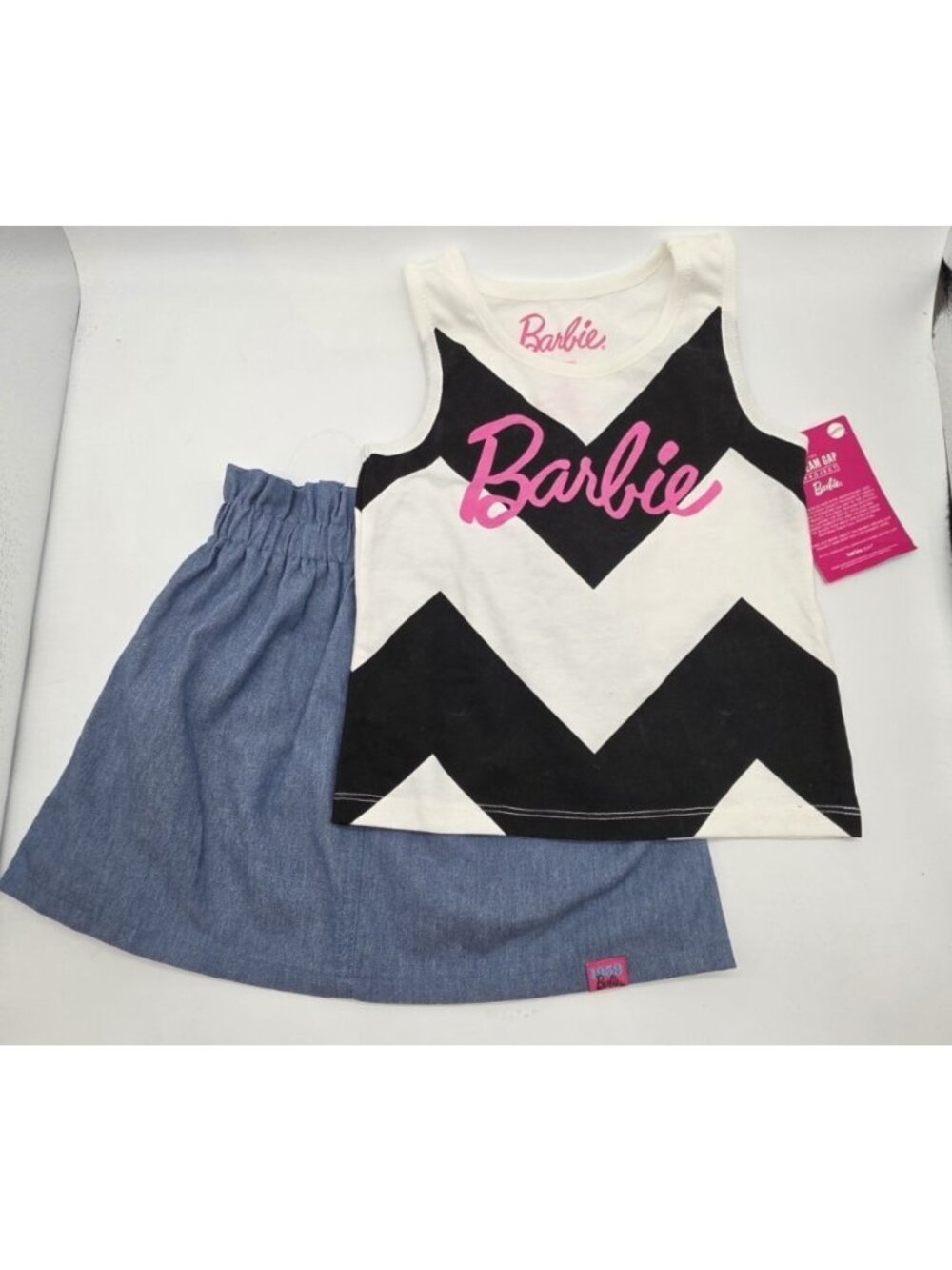 Barbie Hybrid Girl's 2 Piece Outfit Size XS Black Tank Top Shirt & Skirt